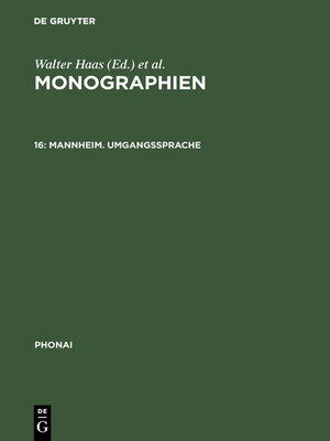 cover image of Mannheim. Umgangssprache